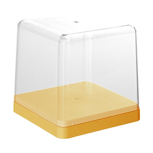 Caja de almacenamiento de exhibición de figura de acción plástico perfke apilable a prueba de polvo amarillo