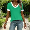 thumbnail image 1 of TaTaai Womens Casual Loose Solid Color Short Sleeve Square Neck T-Shirt Soft Skin-friendly Fabric Comfortable Daily Wear Fashion Basic Pullover Top Gift, 1 of 7