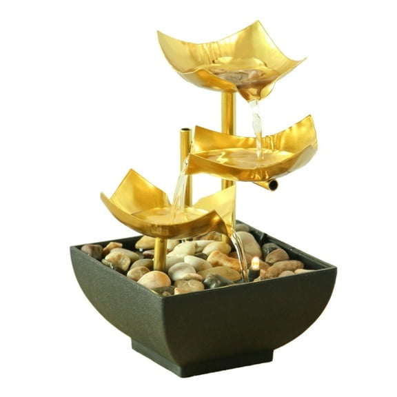 Rechargeable Desk Water Feature Combining LED Glows And Relaxing Sounds