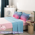 thumbnail image 6 of PERFEMET Full Galaxy Bedding Comforter Set 6 Pieces Blue Pink Gradient Glitter Girl Bed in a Bag Lightweight All-Season Bed Set, 6 of 8