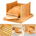 thumbnail image 4 of Manual Guía Corte Y Bandeja Migajas Bambú Pan Cutter Bamboo Bread Slicer para Casero Plegable Con Receptor Migas Pasteles Hojuelas, 4 of 9
