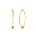 thumbnail image 3 of Brilliance Fine Jewelry 10K Yellow Gold 2MMx42MM Hollow Round Hoops with Bead Earrings, 3 of 4