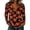 Orange, variant on Women Halloween Print Long Sleeve Top Pocket Tunic Shirt, Graphic Loose Fit Casual Blouse, Spooky Holiday Pattern Soft Pullover Tunic