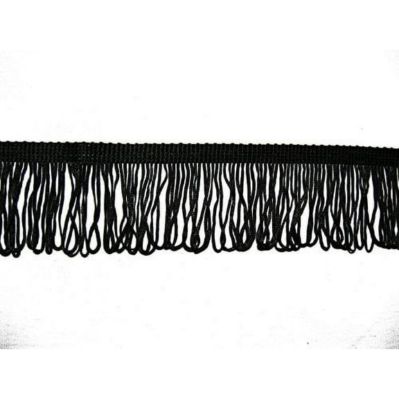 Altotux 2", 4" Black Dance Costume Supplies Rayon Chainette Fringe Trim By 3 Yds (2 inches)