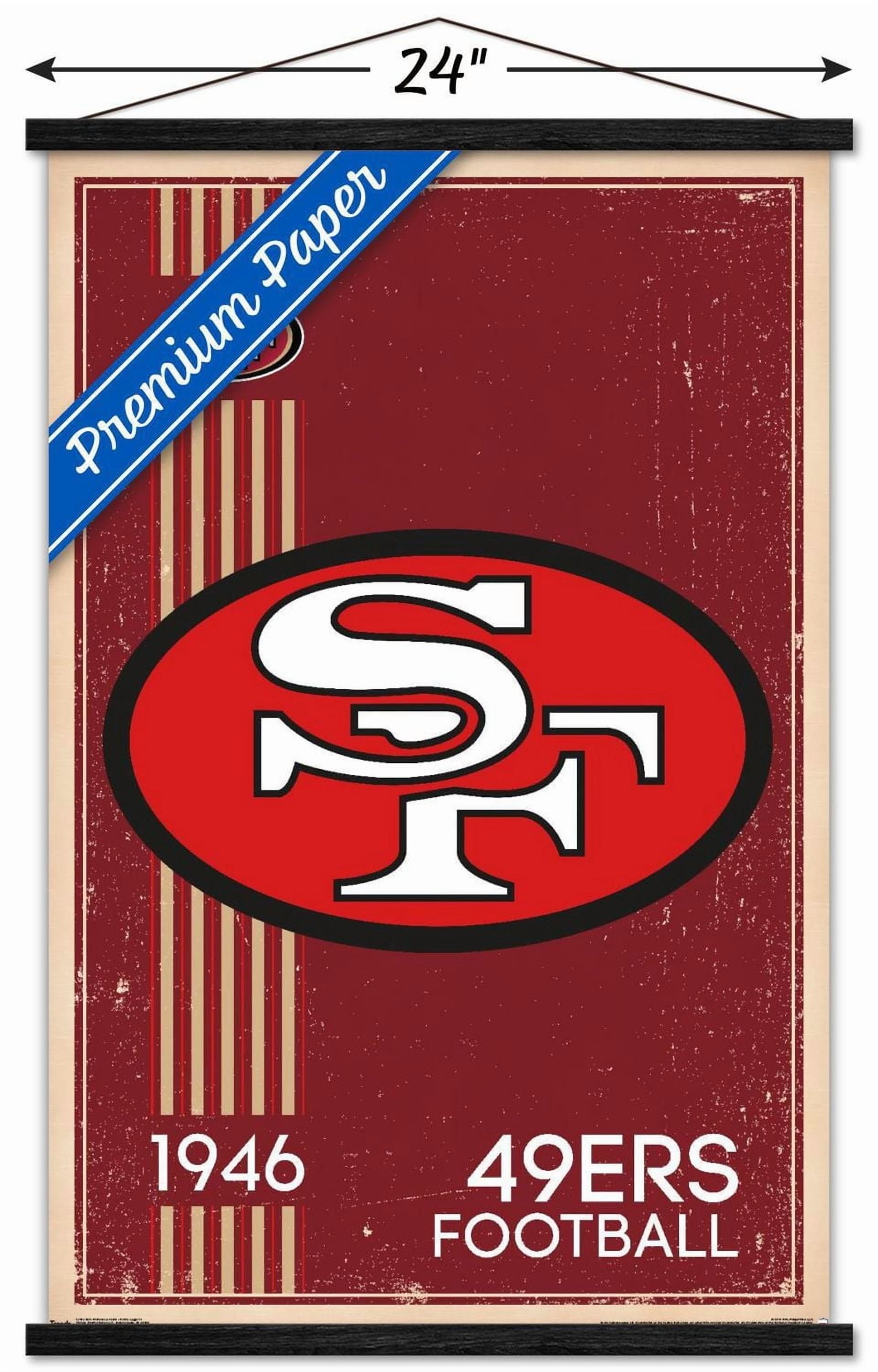 NFL San Francisco 49ers - Retro Logo 14 Wall Poster, 22.375" x 34" Framed