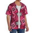 thumbnail image 4 of Xecao offers the Geometry for Men's Casual Short-sleeved Shirt, a button-up collared shirt with a pocket, perfect for beach vacations and yacht travel in the Small size., 4 of 7