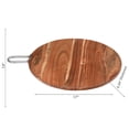 thumbnail image 2 of IH Casa Decor Natural Acacia Wood Round Board Avec Poignée En Nickel, 2 of 4