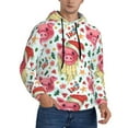 thumbnail image 2 of Pofeuu Christmas Cute Pigs Print Mens Casual Hooded Collar Drawstring Hoodies Pullover Sweatshirts Casual Long Sleeve Shirts-X-Large, 2 of 7