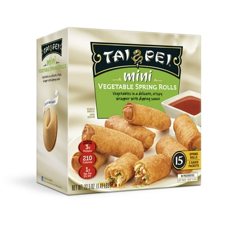 Tai Pei Mini Vegetable Spring Rolls, Frozen Asian Appetizers, 22.5 oz