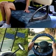 thumbnail image 2 of XYZCANDO Bohemian Turtle 4pcs Golf Cart Seat Covers Golf Cart Steering Wheel Covers 2pcs Golf Cart Flags Easy to Install 2 Person Seats Golf Cart Blanket Steering Wheel Protector Small Flag Blue, 2 of 7