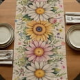 thumbnail image 5 of Table Runners 72 Inches Long Dress Scarves, Vintage Daisy Floral Farmhouse Kitchen/Dining Table Runner, Coffee Tablerunners, Spring Flowers Botanical Leaves Rustic 14x72 Inch, 5 of 9