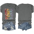 thumbnail image 4 of Fiudx Tops para Mujer Blusas con Estampado de Flores Pequeñas para Mujer Top de Manga Corta con Cuello Redondo, 4 of 4