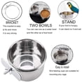 thumbnail image 1 of 2 tazas de alimentación para loros, plato de comida para pájaros, comederos de acero inoxidable para loros, cuencos para jaula de agua con soporte de abrazadera para cacatúas, conures,, 1 of 7