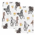 thumbnail image 2 of Spring Flowers Kitchen Towels Set of 2, Black Brown White Horse Country Vintage Absorbent Dish Towels for Kitchen, Microfiber Hand Towel, Quick Drying Tea Towel for Cleaning Decorative Dishcloths, 2 of 7