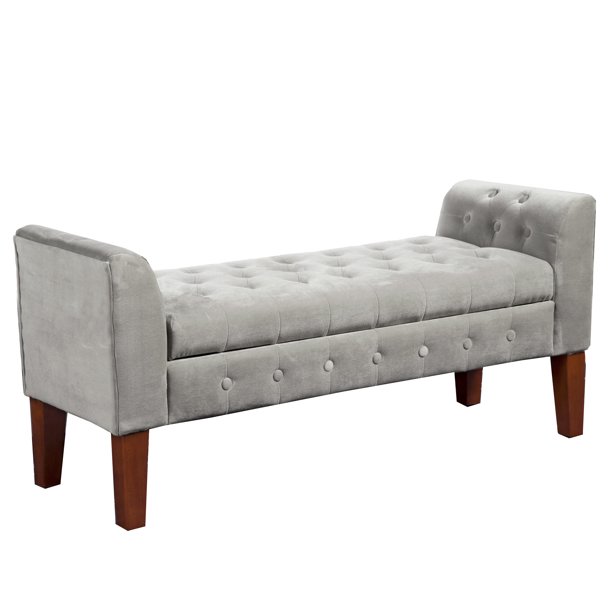 HomePop Velvet Tufted Storage Bench and Settee, Multiple Colors