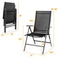 thumbnail image 2 of Costway Lot de 4 Chaises de Salle à Manger Pliantes Inclinables pour Patio, Réglables, Noires, 2 of 10