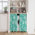 thumbnail image 6 of Teal Coastal Tier Curtains 54 Inch Length, Nautical Beach Starfish Coral Summer Cafe Short Curtains for Bathroom Over Sink, Small Kitchen Curtain Light Filtering Tiered Drapes 2 Panels 27.5"Wx54"L, 6 of 8