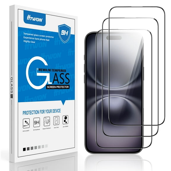 Elegant Choise 3Pcs for iPhone 16 Pro Max/16 Pro/16 Plus/16 Screen Protectors Tempered Glass Films, Clear