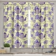 thumbnail image 2 of Ambesonne Tea Party Valance & Curtain, Striped Teapots Cups, 55"x36", Pale Yellow Lavender, 2 of 7