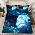 thumbnail image 2 of Homewish Romantic Couple Wolf Twin Sheet Sets, Magic Cartoon Wildlife Twin Fitted Sheet, Teens Kids Boys Girls Flat Sheet, Microfiber Bedroom Decor, 3-Piece, 2 of 7
