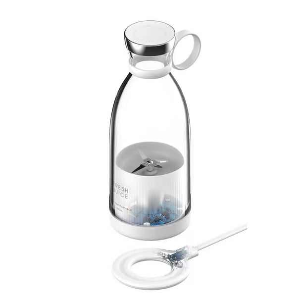 Licuadora de viaje personal para jugo fresco, batidos y batidos, licuadora de tamaño portátil, carga inalámbrica (blanco)