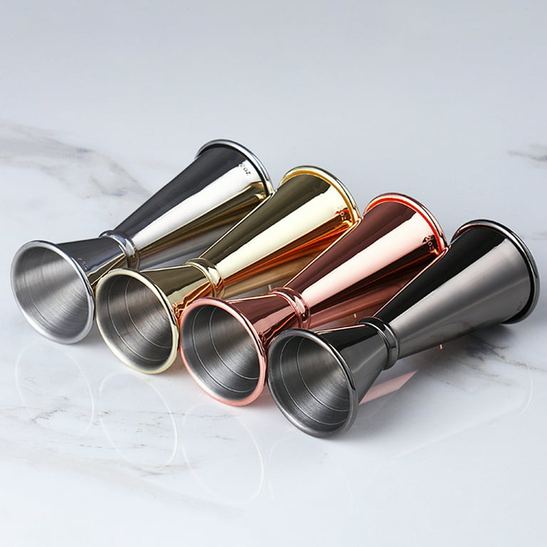 Stainless Steel Double Measuring Cup Bar Measuring Cup Thickened Design  Flared Ounce Mouth Large Easy to Clean Measuring Tool(Mirrored Flare  Measuring