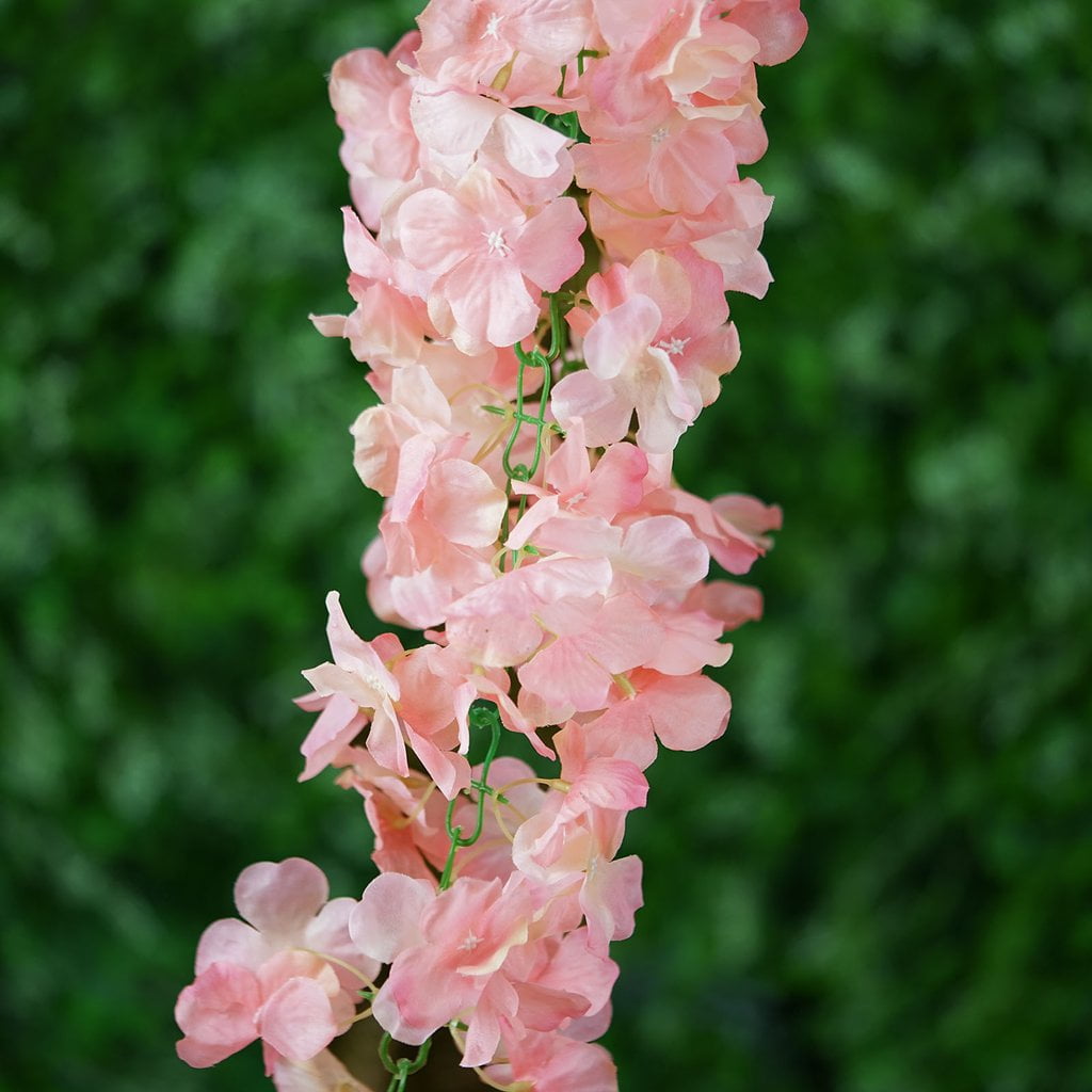 BalsaCircle 7 feet Blush 3D Chain Garland Silk Hydrangea Flowers 1 ...