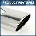 thumbnail image 6 of Unique Bargains 1Pc Curved Slant Exhaust Tip  2.9" Inlet for Land Rover Range Rover 02-10 Stainless Steel Silver Tone, 6 of 8