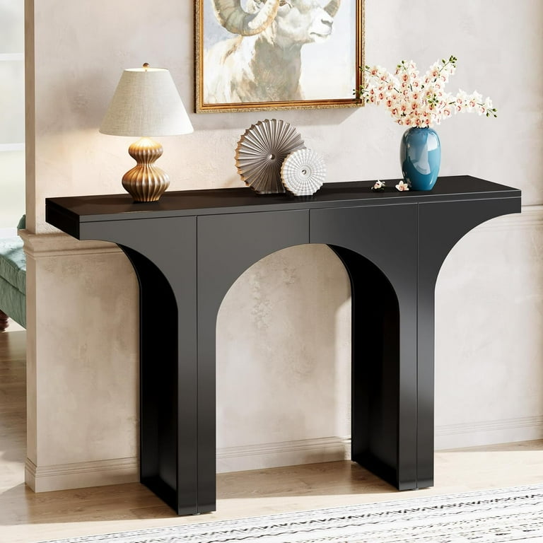 Tribesigns 47 Console Table Wooden Entryway Table Sofa Table with Arch Base