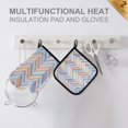 thumbnail image 4 of Yayeee Oven Mitts and Pot Holder Set of 2 Heat Resistant Kitchen Gloves Baking Hot Pad, Purple Geometric, 4 of 5