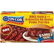 On-Cor Classics: Boneless Rib Shaped W/Barbecue Sauce 6 Ct Pork Patties, 28 oz