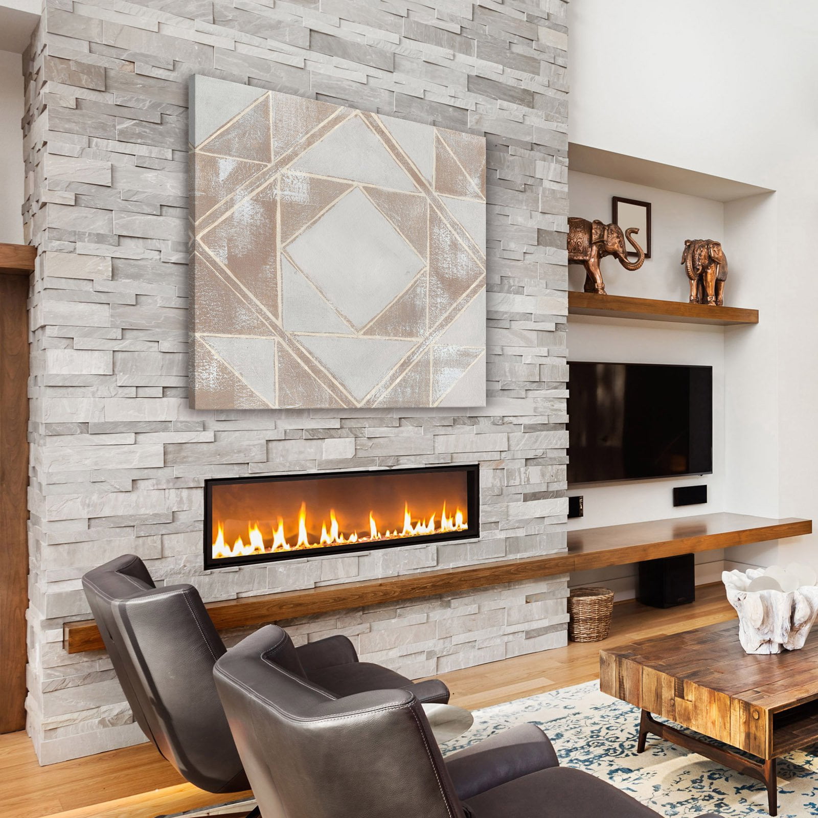 Marmont Hill Geometric Veil II Print on Wrapped Canvas