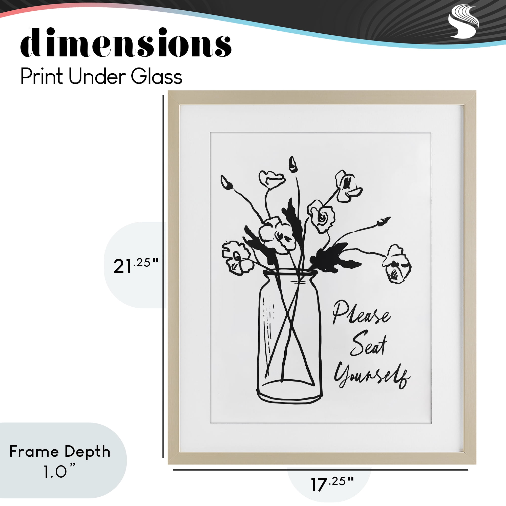 Stupell Industries Seat Yourself Bathroom Flowers Birch Framed Print Under Glass, design by Lettered and Lined