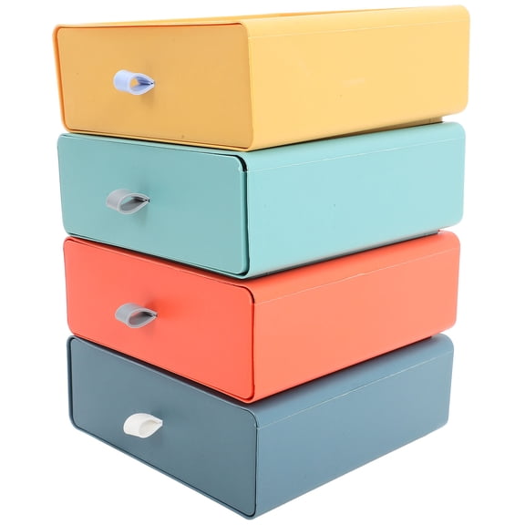 FRCOLOR  4 Pcs Storage Case Banker Boxes with Lids Stacking Shelves Office