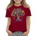 thumbnail image 4 of Abcomgle Mardi Gras Shirts for Girls Size 6-8 Carnival Bownot Beads Tree Shirts for Kids Girls Crewneck Short Sleeve Tee Shirts for Girls Spring Funny Parade Top for Girls, 4 of 4