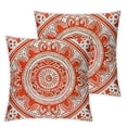 thumbnail image 2 of Acheng Mandala Accent Decorative Throw Pillow Covers (2pcs, Orange) White, 2 of 6