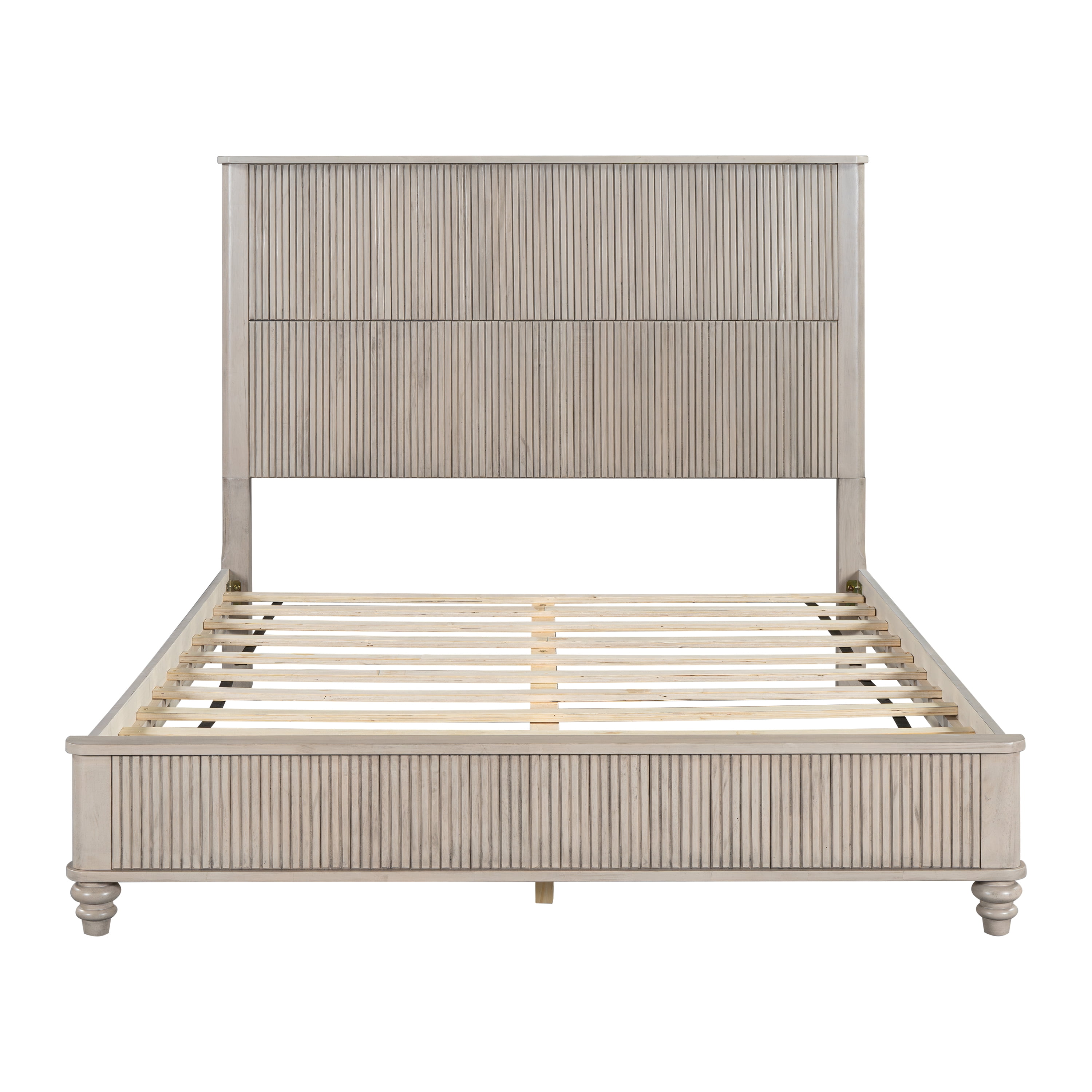 M Mintazer 3-Piece Bedroom Set with Farmhouse Queen Size Platform Bed and 2 Storage Nightstands for Bedroom, Beige