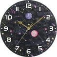 thumbnail image 5 of Dreamtimes Galaxy Space Wall Clock, 10 Inch Silent Non Ticking Round Clock Oil Painting Clock Easy to Read Clock for Living Room Bedroom Bathroom Home Decor, 5 of 7