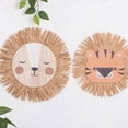 thumbnail image 7 of UNTERING Cartoon Lions Hangings Decorations Creative Animal Head Ornament Handwovens Raffias Wall Decors for Farmhouses Bedroom H, 7 of 7