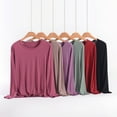 thumbnail image 1 of NJDVHB Économies d'Automne Hiver! Chandail en Molleton pour Femmes, Blouses Habillées pour Femmes, Blouses Décontractées Amples et Confortables à Manches Courtes Col Rond, Violet, TTTTG, 1 of 5