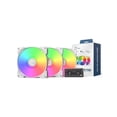 thumbnail image 2 of MONTECH HP140 ARGB PWM Rifle Bearing Fan 600-1600RPM, High Airflow Performing Fan 95.61CFM, 4-Pin, 3 in 1 Pack with 6X6 Fan Hub - 140mm White, 2 of 5
