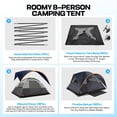thumbnail image 3 of SANOPY 6-8 Person Instant Camping Tent with Removable Rainfly, Auto Setup Pop Up Tent for Family Outdoor ,Hiking,Traveling with Carry Bag, Dark Blue, 3 of 10