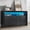 Dark Grey, variant on Einhomn 66.2" Fluted Buffet Cabinet, Sideboard Credenza with LED Light, 4 Doors & Adjustable Shelves