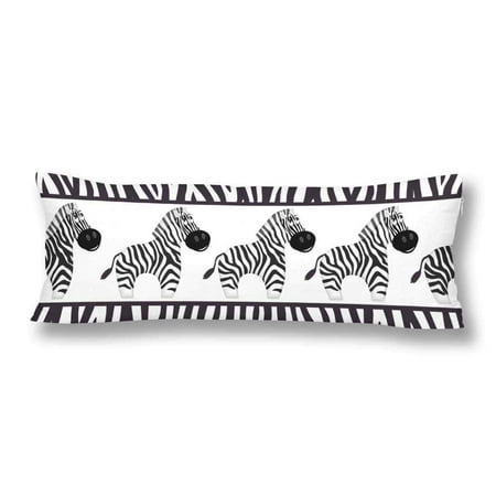 Gckg African Zebra Skin Body Pillow Covers Pillowcase 20x60 Inches