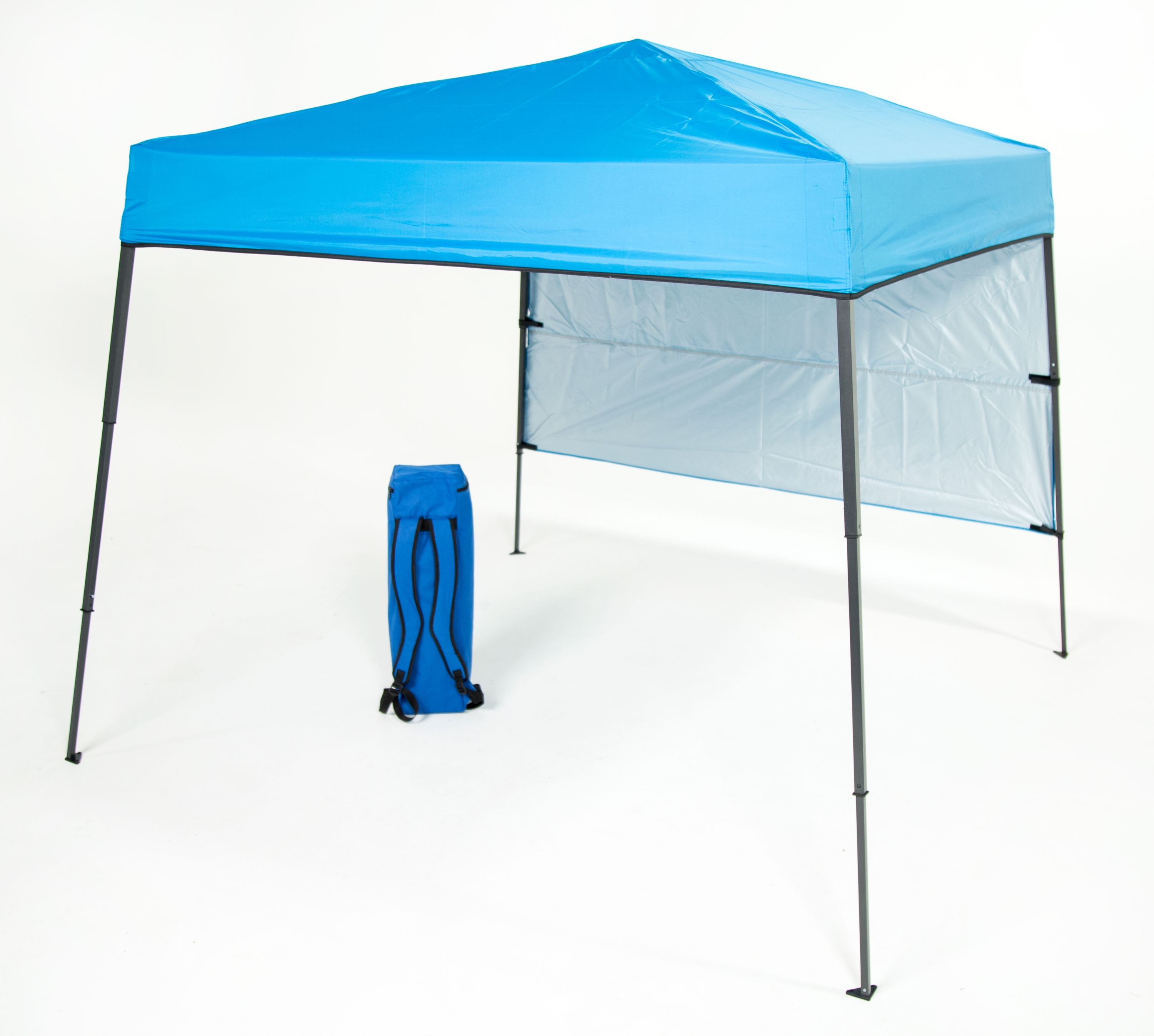 Square Blue Pop-up Backpack Canopy 