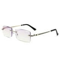 thumbnail image 1 of Fashion Square Frame Vintage Simple Ultra Light Glasses Eye Protection Business Reading Glasses Anti-Blue Light SILVER STRENGTH 300, 1 of 7