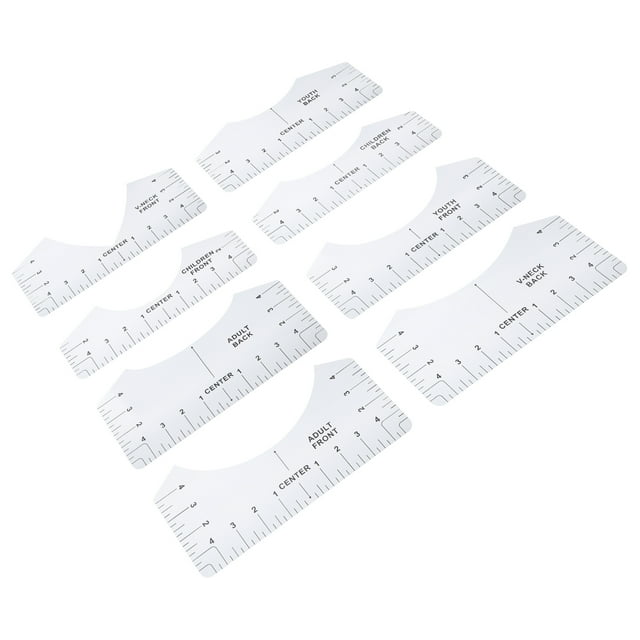 T-shirt Guide Ruler, Alignment Tool Convenient Portable Sturdy Transparent For Homes For Offices For Tailor Shops For Art Shops White,Transparent