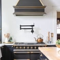 thumbnail image 2 of Wowow Brass Commercial Wall Mounted Pot Filler with Double Joint Swing Arms in Black, Single Hole Stove Faucet for Kitchen, 2 of 8