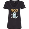 thumbnail image 3 of Inktastic Boo with Mummy Cat Women's V-Neck T-Shirt, 3 of 5