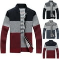 thumbnail image 2 of Cardigan Sweaters Mens Full Zip Up Stand Collar Slim Fit Cardigans Office Casual Knitted Sweater with Pockets, 2 of 6